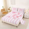 thumbnail image 2 of Manfei Pink Line Geometric Pattern Bed Sheets,Personalized Monogrammed R Full Size Sheets,4-Piece,1 Flat Sheet,1 Fitted Sheet and 2 Pillowcases, 2 of 6