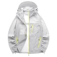 thumbnail image 2 of RKSTN Mens Jacket Sun Protection Hooded Shirt Plus Size Solid Color Long Sleeve Drawstring Zip up Breathable Waterproof Jackets with Pockets, 2 of 9