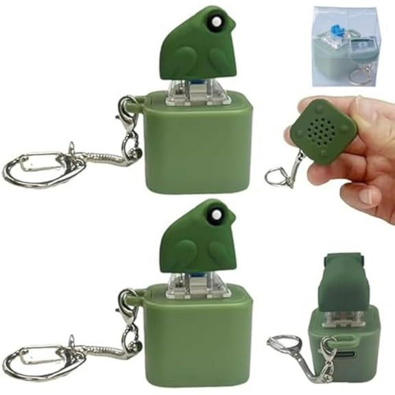 Croaking Fidget Toy, Fun Rechargeable Keychain with Colorful Lights, Adult Animal Sound Single Button Keychain, Stress Reliever for Anxiety & Sensory Fun (2PC)