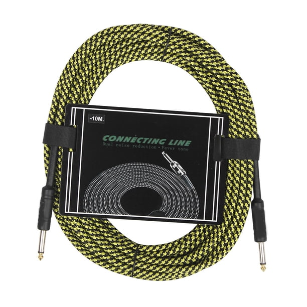 Eigraketly Cable de guitarra, Cable de alambre, línea de reducción de ruido, Cables blindados trenzados de Color, accesorios para amplificador Accesorios para instrumentos musicales Amarillo