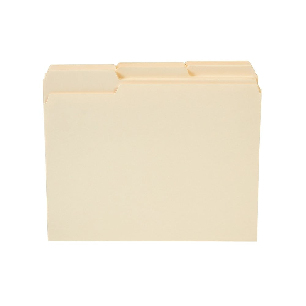 MyOfficeInnovations Manila File Folders - Letter Size, 3-Tab Assorted Positions, 500 Per Box