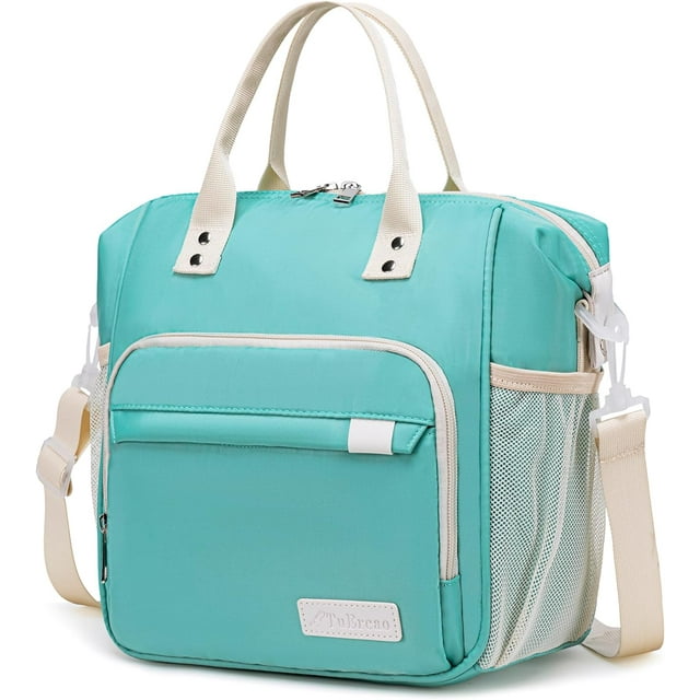 Boîte à Lunch Preppy pour Femmes Sac à Lunch Isolé Esthétique pour Jeunes Dames Femmes, Turquoise