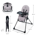 thumbnail image 6 of Kinderkraft BINCI Foldable Baby High Chair, Only 11 lbs, Space-Saving Lightweight Toddler Feeding Chair for Small Kitchens, 6 Months+, 6 of 11