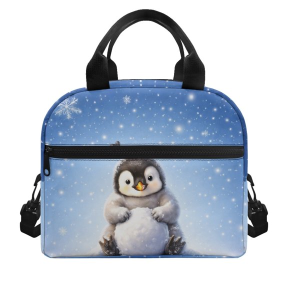 HUIACONG Aluminum Film Material Lunch Bag for Picnics and Office Work, Durable Insulated Lunch Tote with Front Pocket for Kids and Teens