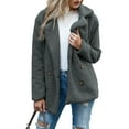 thumbnail image 2 of Women'S Winter Coats Fleece Faux Fur Shearling Oversized Trendy Jackets Warm Outerwear Clothing Dark Gray 4XL, 2 of 9