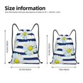 thumbnail image 2 of Xecao Daisy Striped Nautical Pattern Sports Drawstring Backpack - String Swim Gym Bag with Wet Proof Pocket for Women&Men-Small, 2 of 6