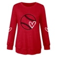 thumbnail image 4 of Holzkary Baseball Sweatshirt Women Spring Baseball Print Crew Neck Loose Casual Top Hoodie Baseball Mom Sweatshirt Funny Game Day Baseball Pullover Tops Casual Graphic Ball Long Sleeve Tee Top Red L, 4 of 4