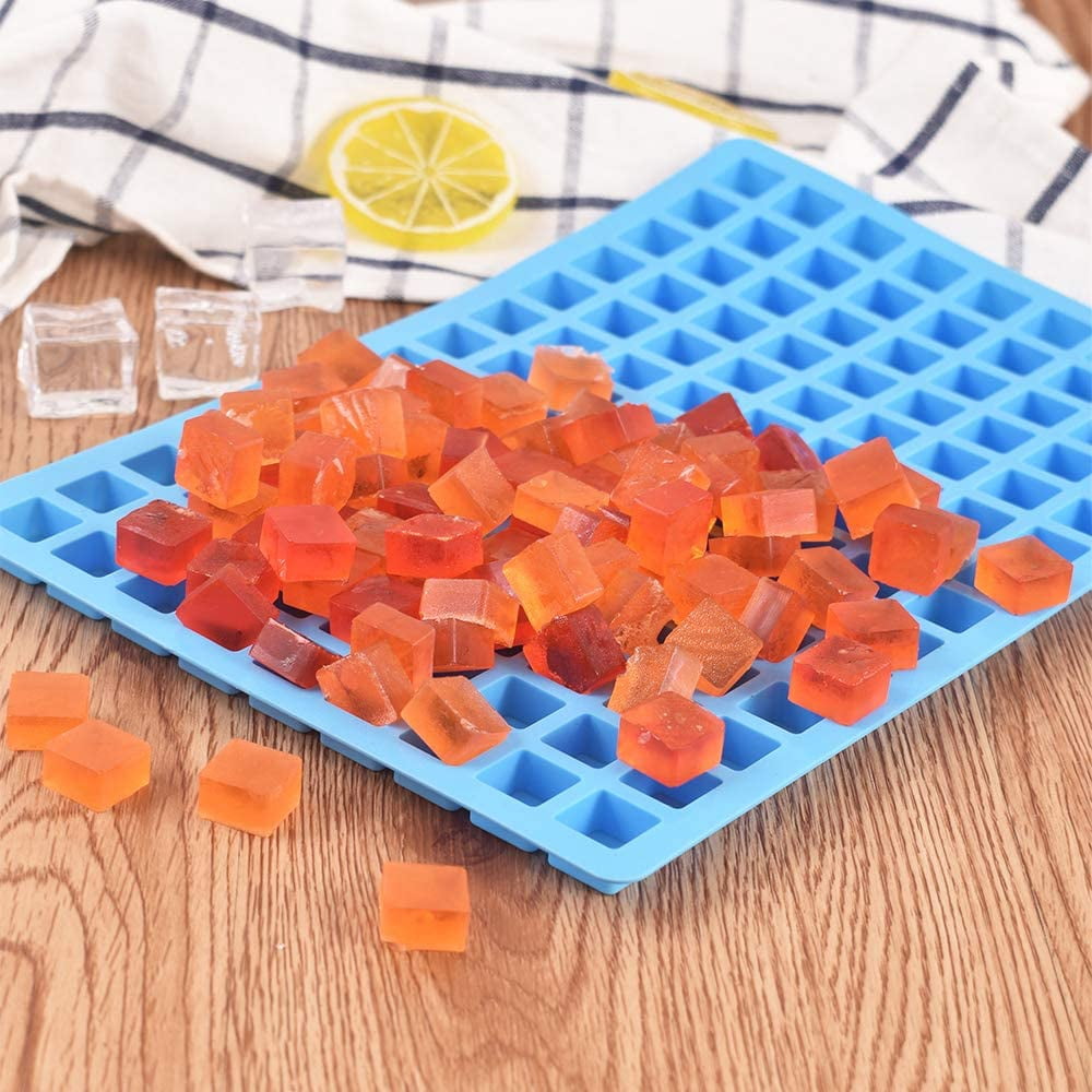 126 Cavity Square Silicone Mold, for Making Chocolate Candy, Mini Ice Cube Tray, Truffles Pralines, 3 Packs with 2 Droppers