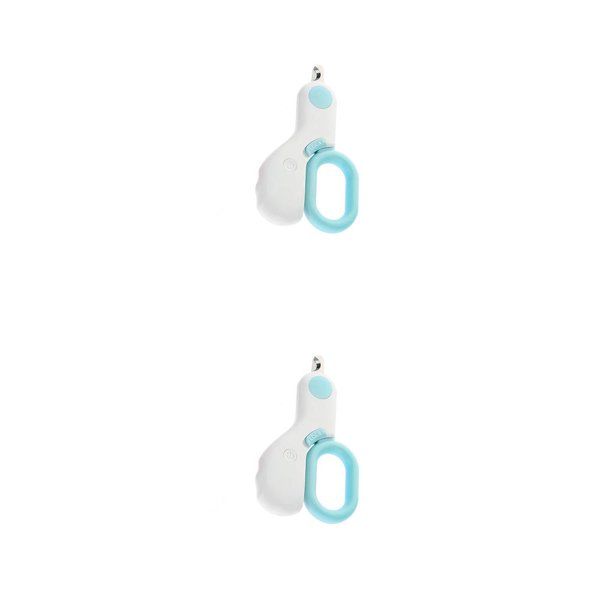Methold Cortaúñas profesional para mascotas con luz LED Herramienta de aseo de garra de dedo del pie Superficie curva Tijeras de 2 modos Verde 2Conjunto