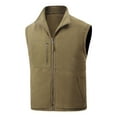 thumbnail image 7 of UVEASISHA Mens Lightweight Work Vest Big and Tall Casual Cargo Vest Outdoor Sleeveless Lapel Zip up Jackets with Pockets Khaki 3XL, 7 of 7