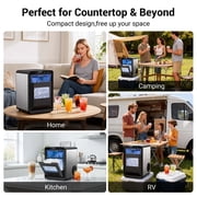 Snowyermine Countertop Nugget Ice Maker, 44 lbs/Day,Soft Chewable Pebble Nugget Ice Machine, One-Touch Self-Cleaning with Touch Screen for Home, Kitchen, Office, Stainless Steel, Black