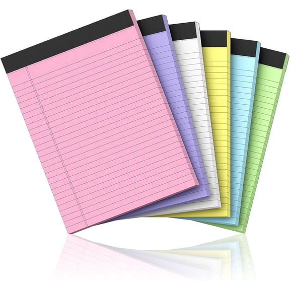 CTCMSP Note Pads Colored Legal Pads 5×8 Inch 6 Pack,Lined Writing Pads,600 Pages,Memo Note Paper for Study,Office,To-Do Lists