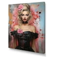 thumbnail image 2 of Designart "Glamorous Blonde Woman Portrait III" Fashion Canvas Wall Art - Glam Pink Woman Bedroom Canvas Wall Art, 2 of 6