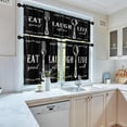 thumbnail image 2 of Black White Kitchen Curtains Farmhouse Window Curtains Valance and Tier Set 36 Inch, Eat Good Laugh Often Live Well Rod Pocket Short Tier Curtain, Abstract Small Curtains for Kitchen Decor, 2 of 6