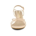thumbnail image 6 of BLISSFUL STEP Women's Shoes Strappy Slingback Kitten Heel Sandals Beige 9.5, 6 of 8