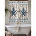 thumbnail image 4 of Texas Star Navy Blue Bathroom Window Curtain, Farmhouse Vintage Art Wooden Light Filtering Coffee Kitchen Curtains, Bedroom Living Room Curtains 2 Panel 84"x63", 4 of 6