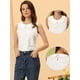thumbnail image 2 of Blusa con cuello Peter Pan para mujer, sin mangas, informal, jacquard, floral, sin mangas blanco L, 2 of 6