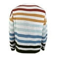 thumbnail image 5 of IROINNID Reduced Womens Sweater Round Neckline Pullover Sweater Stripes Loose Mid-Length Long Sleeve Knit Sweater, 5 of 7