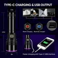 30W 365nm UV Flashlight USB Rechargeable UV Light High Power Black Light Flashlight for Pet
