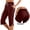 Wine, variant on Drovellove Women's Plus Size High Waisted Casual Capris with Pockets | Elastic Waist Sports Cropped Pants for Workout or Seaside Holidays