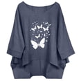 thumbnail image 3 of Wiyuqeen Cotton Linen Tops for Women 3/4 Sleeve Crew Neck Asymmetrical High Low Hem Shirts Casual Lightweight Summer Blouses, 3 of 9