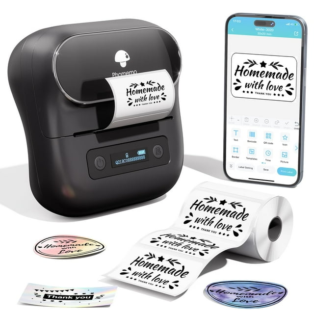 Impresora térmica Label Maker Phomemo M220 con más de 200 plantillas