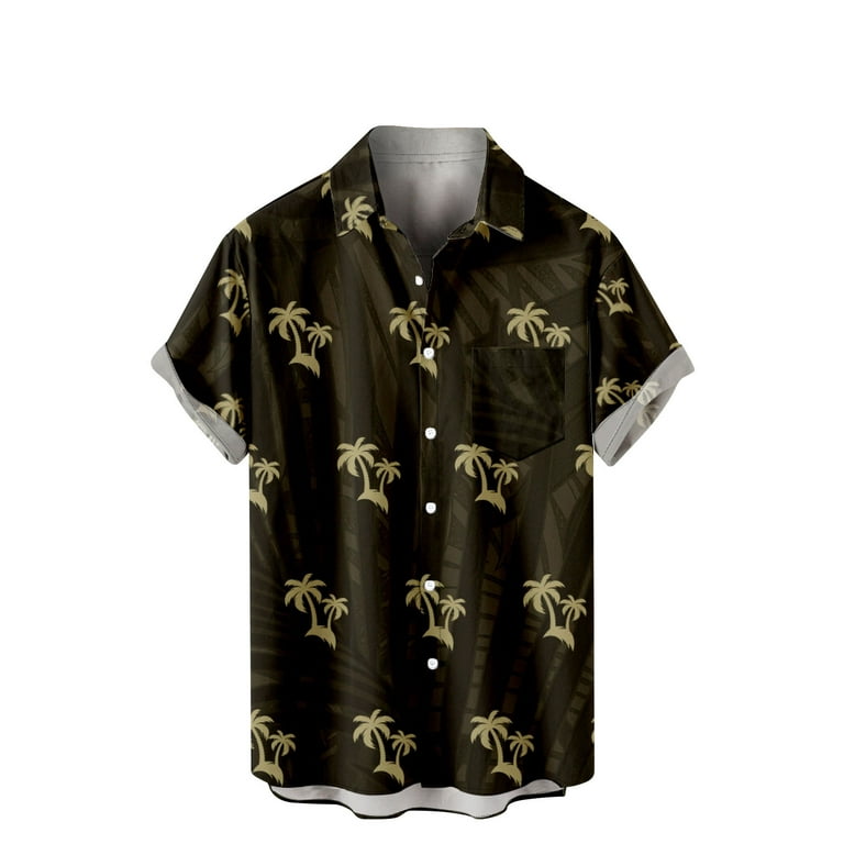 ZCFZJW Summer Hawaiian Shirts for Men Casual Button Down Tropical