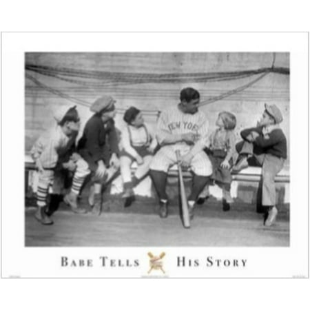 Babe Tells His Story 16x20 Art Print Poster Babe Ruth New York Yankee Picture Outfielder Boston Red SoxWorld Series Major League Baseball Hall of (Best Outfielders In Mlb)