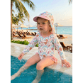 thumbnail image 4 of BemeyourBBs Toddler Baby Girl Swimsuit Infant Bathing Suit One-Piece Swimsuits with Sun Hat Set Long Sleeve Rash Guard Swimwear Marine Animal Zipper Summer Beach Wear, 4 of 9