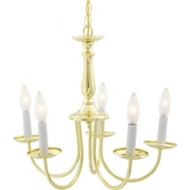 Nuvo Lighting 76-280 18 in. 60W 5-Light Traditional Candelabra Chandelier in Polished Brass