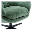 thumbnail image 6 of Contemporary Ergonomic Upholstered Chenille 360° Swivel Club Chair with Metal Base, Green, 6 of 8