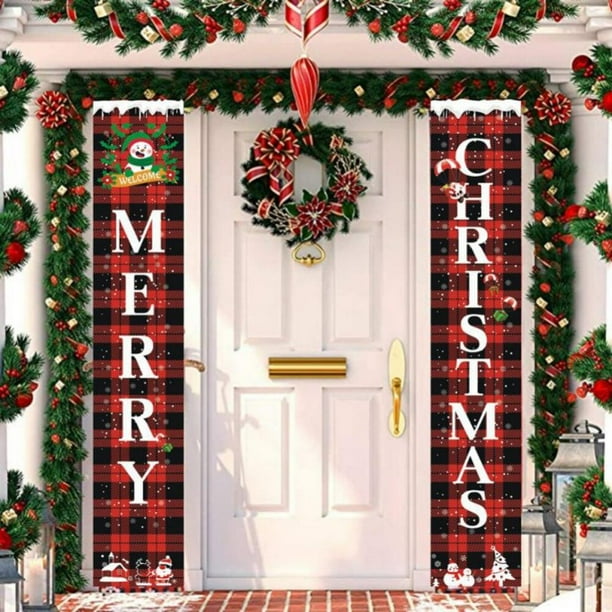 Christmas Decorations For Home Porch Sign Merry Christmas Decorative Door Banner Hanging Xmas Ornaments Navidad 2021 Natal 2022 - Walmart.com - Walmart.com