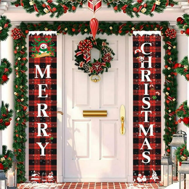 Is Countryside agreement Christmas Decorations for Home Porch Sign Merry Christmas Decorative Door  Banner Hanging Xmas Ornaments Navidad 2021 Natal 2022 - Walmart.com