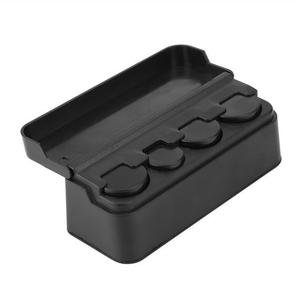 Caja de almacenamiento Universal para monedas de plástico para Interior de coche, organizador de contenedores de cambio, color negro Jadeshay A