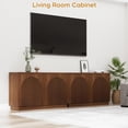 thumbnail image 3 of XIAO WEI Walnut Fluted Sideboard with Arched Reeded Doors, Adjustable Shelves, 3 of 6