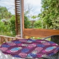 thumbnail image 2 of Ambesonne Tropical Fitted Round Tablecloth, Watercolor Pineapples Plot, 45"- 56" Diameter, Dark Magenta Pale Green, 2 of 5