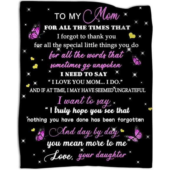 Gifts for Mom- to My Mom Blanket -Mom Blankets from Daughter for Birthday Mother‘s Day 50"X60"