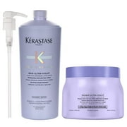 Kerastase Blond Absolu Bain Ultra Violet With Pu mp 34 Oz & Blond Absolu Ultra Violet Mas que 16.9 Oz