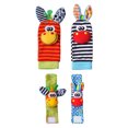 thumbnail image 3 of Sonajeros para pies de bebé, calcetines de algodón rellenos de felpa de animales, sonajeros de tobillo de muñeca de color brillante para bebé, 3 of 5