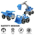 thumbnail image 4 of Engineering Construction Vehicle Set,3Pcs construction Play Car Toy,Outdoor Sandbox Car Toys for Kids Ages 2 & up,Dump Truck, Loader, Excavator,Best Birthday Gifts for Kid, 4 of 12