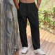 thumbnail image 5 of Pantalones Casuales de Color Sólido de Verano de Moda Mezcla de Lino de Poliéster para Hombres, 5 of 9