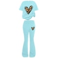 thumbnail image 2 of EnJoCho Preschool Girls Matching Shirt and Shorts Set for First Day of School Girls Summer Clothes Leopard Print Short Sleeve Crewneck T-Shirts and Elastic Waist Casual Pants 2 Pcs Outfits, 2 of 9