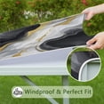 thumbnail image 6 of Black White Gold Marble Pattern Square Fitted Tablecloth with Elastic Edge,Square Table Cover,Washable Elastic Table Cover for Home Kitchen Party Decor 34"x34", 6 of 6