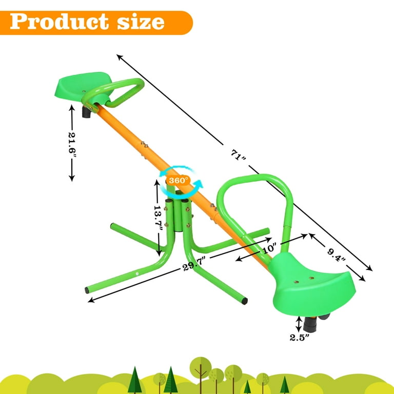 360 Rotation Kids Seesaw, Heavy Duty 176 Lbs, Outdoor