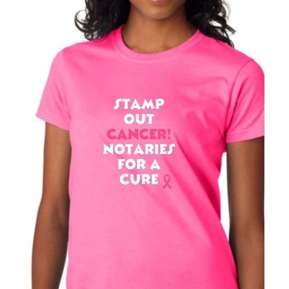 Notary Support Cancer Awareness T-Shirt – “Stamp Out Cancer - Notaries Supporting the Fight” 100% Cotton Unisex Tee, Charity Shirt