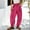 Hot Pink1#, variant on Caywon Women's Solid-Color Cuffed Wide-Leg Pants Casual Elastic Waist Pocket Trousers Suitable for Daily Casual Wear Coffee Dates