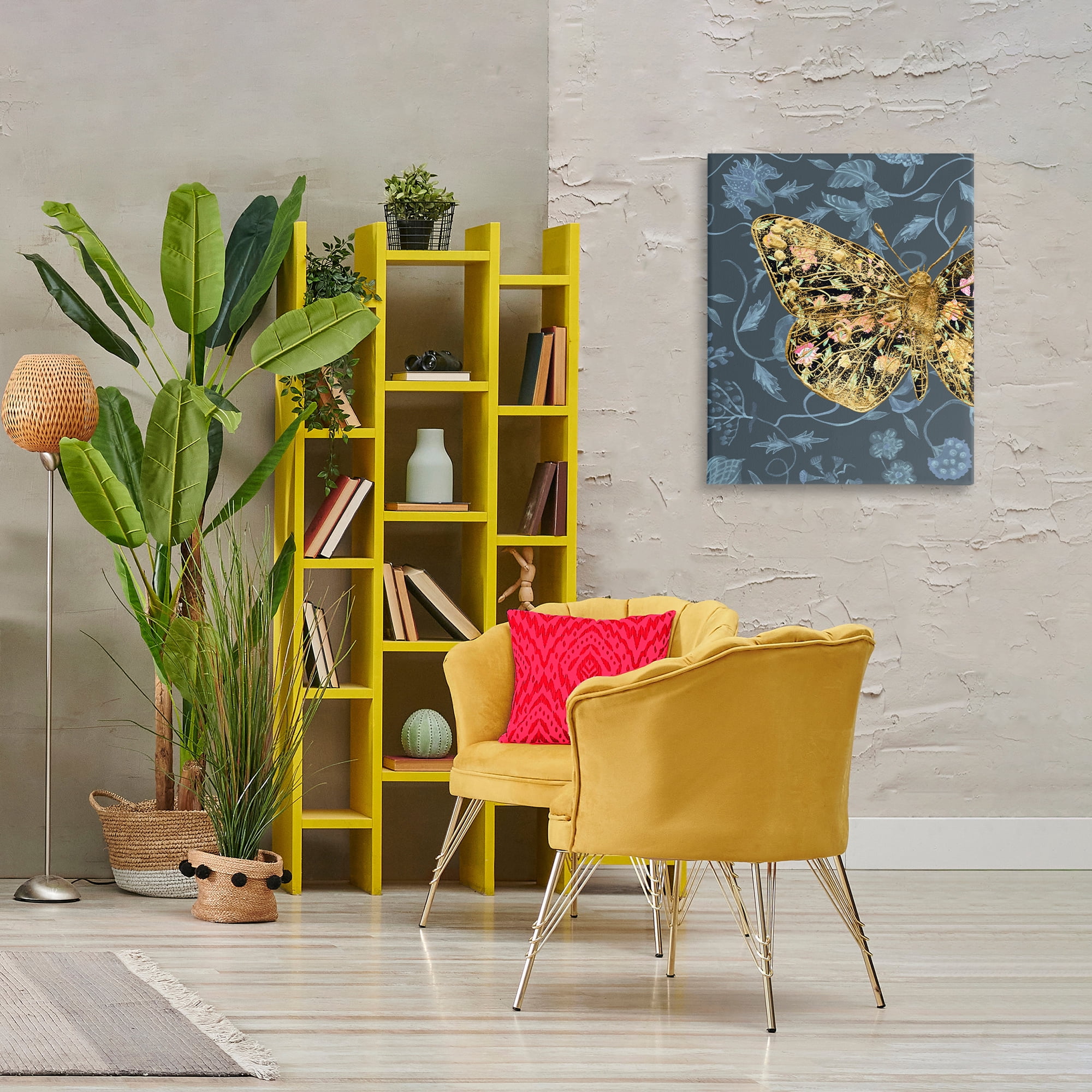 Stupell Industries Glam Traditional Butterfly Animals & Insects Painting Gallery Wrapped Canvas Art Print Wall Art, 24 x 30