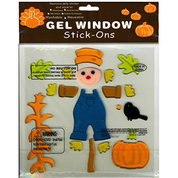 Nantucket Home Fall Scarecrow Gel Window Clings