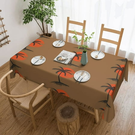 

Tablecloth Palm Tree Table Cloth For Rectangle Tables Waterproof Resistant Picnic Table Covers For Kitchen Dining/Party(54x72in)