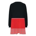 thumbnail image 5 of IROINNID Women's Large Size Long Lantern Sleeve Short Dress Crewneck Tie Waist Knit Cocktail Dress, 5 of 5